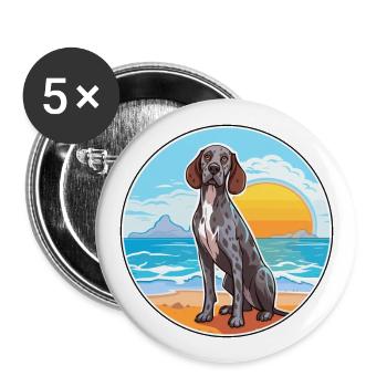 Portuguese Pointer Dog Breed Cartoon Kawaii Dog - Buttons large 2.2''/56 mm (5-pack) - white - Front