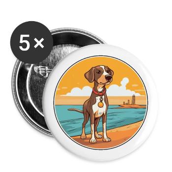 Rafeiro Do Alentejo Dog Breed Cartoon Kawaii Dog - Buttons large 2.2''/56 mm (5-pack) - white - Front