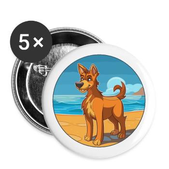 Uruguayen Cimarron Chien Race Cartoon Kawaii Chien - Lot de 5 grands badges (56 mm) - blanc - Devant