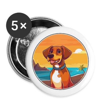 Sapsali Dog Breed Cartoon Kawaii Clipart Dog Pet - Buttons large 2.2''/56 mm (5-pack) - white - Front