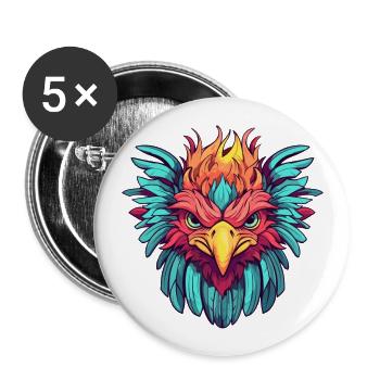 translittération - Lot de 5 grands badges (56 mm) - blanc - Devant