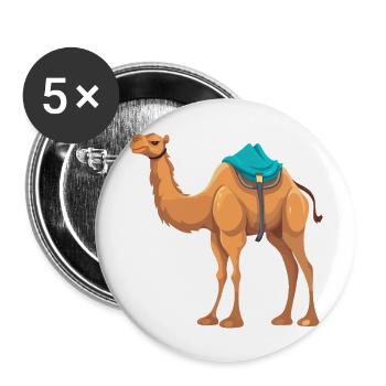 Kamel buntes Aquarell Cartoon Kawaii Tier - Buttons groß 56 mm (5er Pack) - Weiß - Vorne