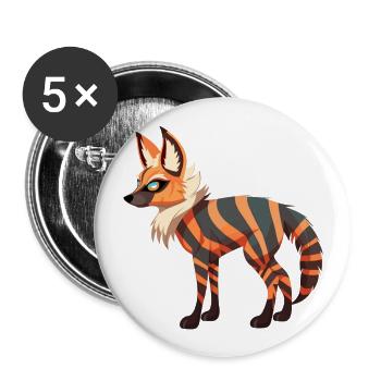 Aardwolf Aquarelle Colorée Dessin Animé Kawaii Animal - Lot de 5 grands badges (56 mm) - blanc - Devant