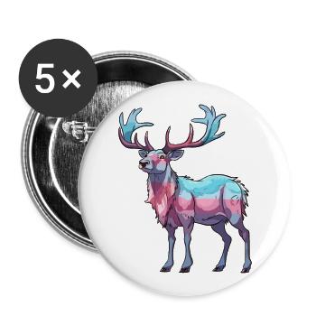 Karibu buntes Aquarell Cartoon Kawaii Tier - Buttons groß 56 mm (5er Pack) - Weiß - Vorne