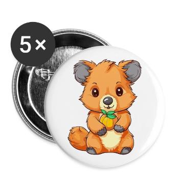 Quokka Colorful Watercolor Cartoon Kawaii Animal - Buttons large 2.2''/56 mm (5-pack) - white - Front
