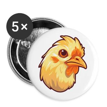 Chick Pet Colorful Watercolor Cartoon Kawaii Anima - Buttons large 2.2''/56 mm (5-pack) - white - Front