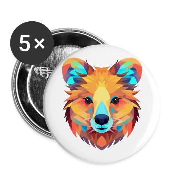 Quokka Colorful Watercolor Cartoon Kawaii Animal - Buttons large 2.2''/56 mm (5-pack) - white - Front