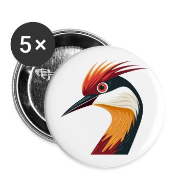 Jacana Buntes Aquarell Cartoon Kawaii Tier - Buttons groß 56 mm (5er Pack) - Weiß - Vorne