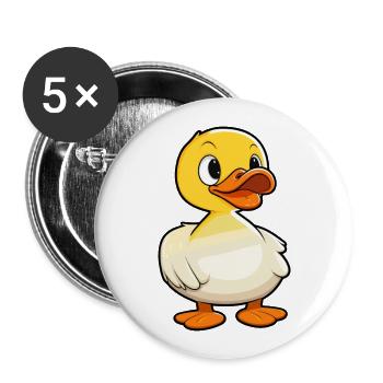 Duck Cute Cartoon Kawaii Watercolor Animal Pet - Buttons large 2.2''/56 mm (5-pack) - white - Front