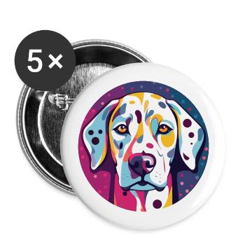 Dalmatinischer Hund Bunte Karikatur Kawai - Buttons groß 56 mm (5er Pack) - Weiß - Vorne