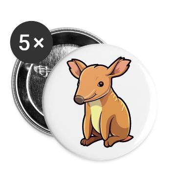 Aardvark Mignon Dessin Animé Kawaii Aquarelle Animal De Compagnie - Lot de 5 grands badges (56 mm) - blanc - Devant