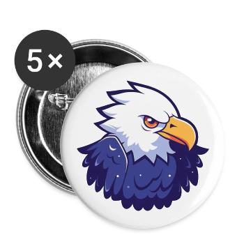Adler Niedlich Glücklich Kawaii Cartoon Clipart Tier - Buttons groß 56 mm (5er Pack) - Weiß - Vorne