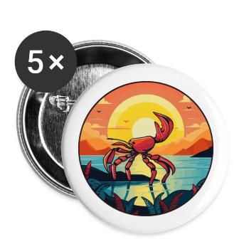 Scorpion Colorful Watercolor Cartoon Kawaii Animal - Buttons large 2.2''/56 mm (5-pack) - white - Front