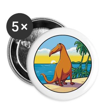 Anteater Watercolor Cartoon Kawaii Clipart Animal - Buttons large 2.2''/56 mm (5-pack) - white - Front