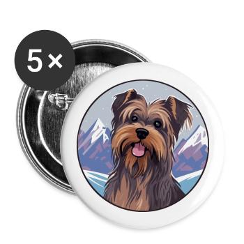 Belgische Gänse-Hunderasse Karikatur Kawaii Watercolo - Buttons groß 56 mm (5er Pack) - Weiß - Vorne