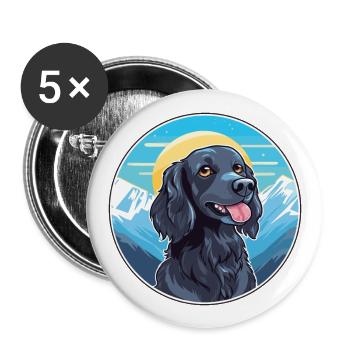 Blaue Picardie Spaniel Hunderasse Cartoon Kawaii Wate - Buttons groß 56 mm (5er Pack) - Weiß - Vorne