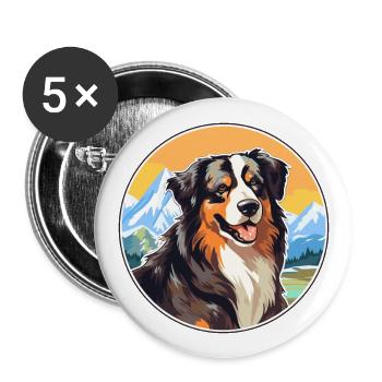 Bohemian Shepherd Dog Breed Cartoon Kawaii Waterco - Buttons large 2.2''/56 mm (5-pack) - white - Front
