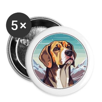 Braque Du Bourbonnais Hunderasse Cartoon Kawaii Wat - Buttons groß 56 mm (5er Pack) - Weiß - Vorne