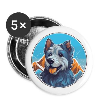 Bleu De Gascogne Chien Race Cartoon Kawaii Watercol - Lot de 5 grands badges (56 mm) - blanc - Devant