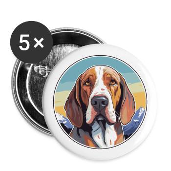 Bruno Jura Hund Rasse Cartoon Kawaii Watercol - Buttons groß 56 mm (5er Pack) - Weiß - Vorne