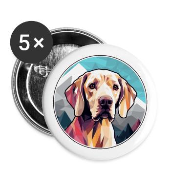Braque Saint Germain Hunderasse Cartoon Kawaii Wate - Buttons groß 56 mm (5er Pack) - Weiß - Vorne