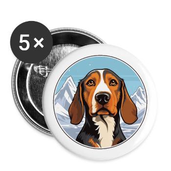Kanarischer Warren Hund Rasse Cartoon Kawaii Wat - Buttons groß 56 mm (5er Pack) - Weiß - Vorne