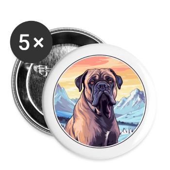 Cane Corso Dog Breed Cartoon Kawaii Watercolor - Buttons large 2.2''/56 mm (5-pack) - white - Front