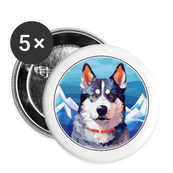 Cao De Seo Miguel Dog Breed Cartoon Kawaii Waterco - Buttons large 2.2''/56 mm (5-pack) - white - Front
