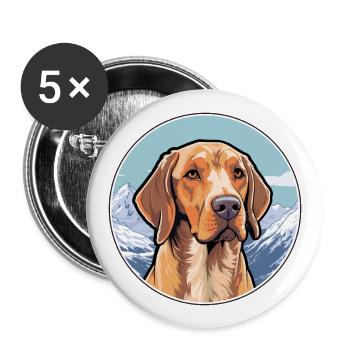 Dänische Broholmer Hunderasse Cartoon Kawaii Watercol - Buttons groß 56 mm (5er Pack) - Weiß - Vorne