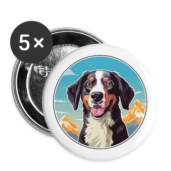 Deutsche Bracke Hunderasse Cartoon Kawaii Watercolo - Buttons groß 56 mm (5er Pack) - Weiß - Vorne