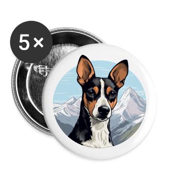 Decker Rat Terrier Chien Race Cartoon Kawaii Waterc - Lot de 5 grands badges (56 mm) - blanc - Devant
