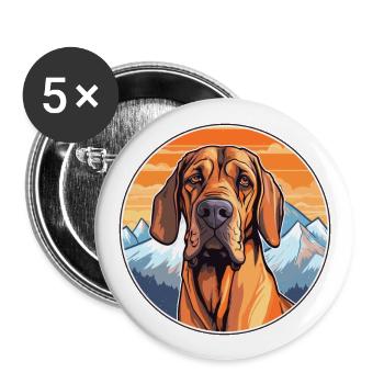 Brasileiro chien race dessin animé Kawaii aquarelle - Lot de 5 grands badges (56 mm) - blanc - Devant