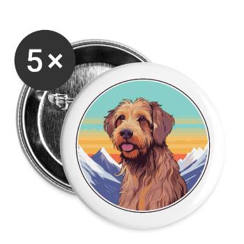 Fauve De Bretagne Dog Breed Cartoon Kawaii Waterco - Buttons large 2.2''/56 mm (5-pack) - white - Front