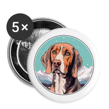 Harrier Dog Breed Cartoon Kawaii Watercolor - Buttons large 2.2''/56 mm (5-pack) - white - Front