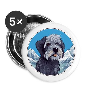 Griffon Bleu De Gascogne Race De Chien Cartoon Kawaii - Lot de 5 grands badges (56 mm) - blanc - Devant