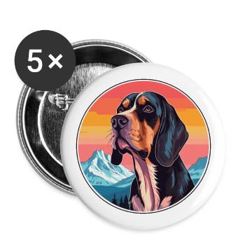 Hanover Hound Hund Rasse Cartoon Kawaii Aquarell - Buttons groß 56 mm (5er Pack) - Weiß - Vorne