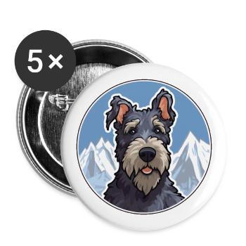 Kerry Blue Terrier Hunderasse Karikatur Kawaii Wasserc - Buttons groß 56 mm (5er Pack) - Weiß - Vorne
