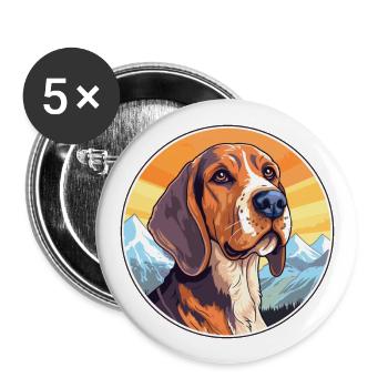 Posavac Hound Dog Breed Cartoon Kawaii Watercolor - Buttons large 2.2''/56 mm (5-pack) - white - Front