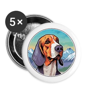 Norwegian Hound Dunker Dog Breed Cartoon Kawaii Wa - Buttons large 2.2''/56 mm (5-pack) - white - Front