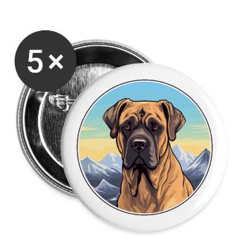 Perro de Presa Canario Hunderasse Cartoon Kawaii Wa - Buttons groß 56 mm (5er Pack) - Weiß - Vorne