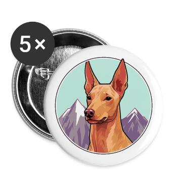 Pharao Hund Rasse Cartoon Kawaii Aquarell - Buttons groß 56 mm (5er Pack) - Weiß - Vorne