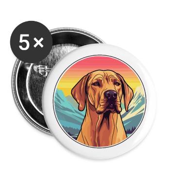 Rhodesian Ridgeback Dog Breed Cartoon Kawaii Water - Buttons large 2.2''/56 mm (5-pack) - white - Front