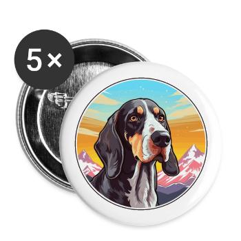 Russian Harlequin Hound Dog Breed Cartoon Kawaii W - Buttons large 2.2''/56 mm (5-pack) - white - Front
