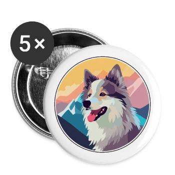 Sabueso Fino Colombiano race de chien dessin animé Kawaii W - Lot de 5 grands badges (56 mm) - blanc - Devant