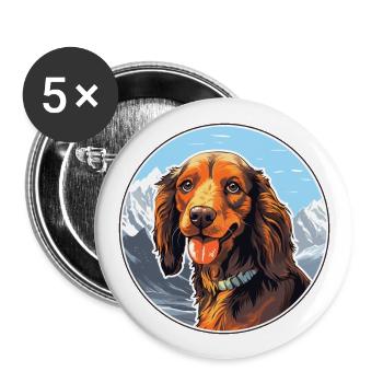 Segugio Italiano race de chien dessin animé Kawaii Watercol - Lot de 5 grands badges (56 mm) - blanc - Devant
