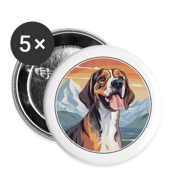 Smand Hund Rasse Cartoon Kawaii Aquarell - Buttons groß 56 mm (5er Pack) - Weiß - Vorne