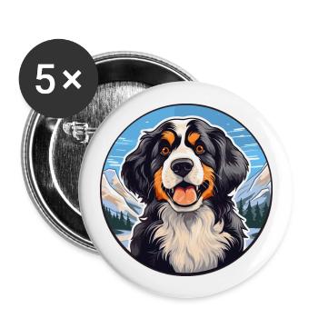 Wetterhoun Hunderasse Karikatur Kawaii Aquarell - Buttons groß 56 mm (5er Pack) - Weiß - Vorne