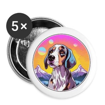 Norwegian Hound Dunker Dog Breed Cartoon Kawaii Wa - Buttons large 2.2''/56 mm (5-pack) - white - Front