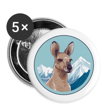 Kangourou Aquarelle Dessin Animé Kawaii Animal Animal Colo - Lot de 5 grands badges (56 mm) - blanc - Devant