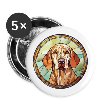 Bracco Italiano chien race vitrail coloré W - Lot de 5 grands badges (56 mm) - blanc - Devant